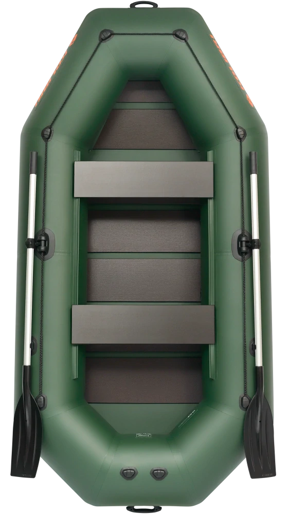 Čln Kolibri K-300 CT zelený, lamelová podlaha + držiak motora