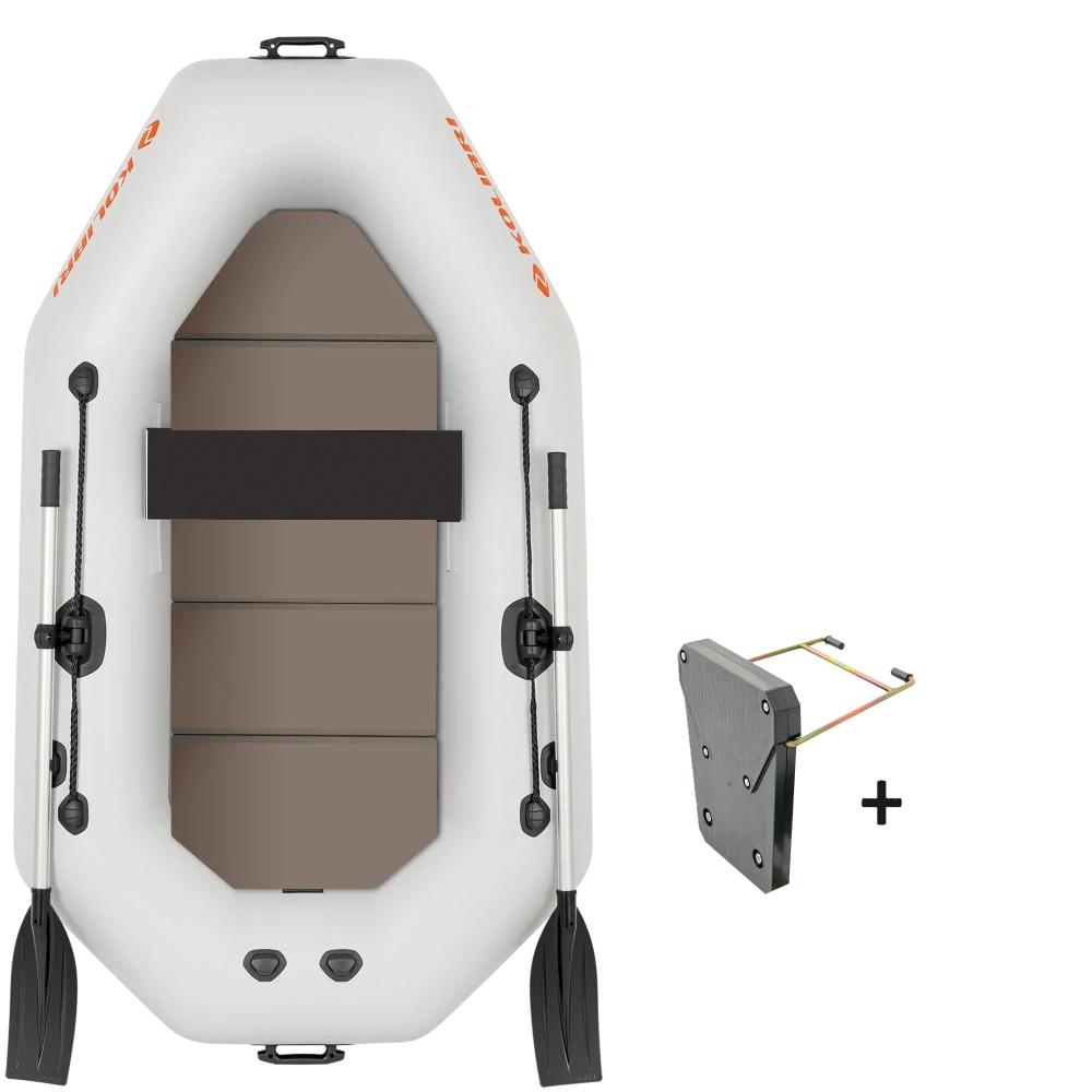 Čln Kolibri K-220 TP šedý, pevná podlaha + držiak motora