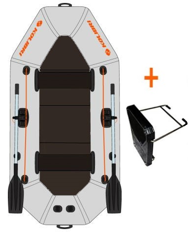 Čln Kolibri K-240 TP šedý, pevná podlaha + držiak motora