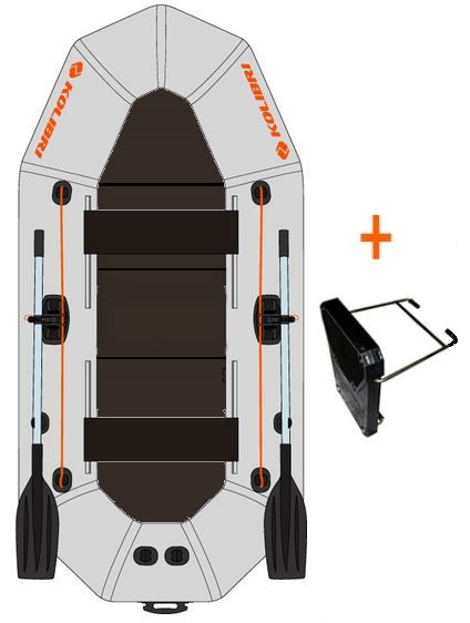 Čln Kolibri K-290 TP profi, šedý, pevná podlaha + držiak motora