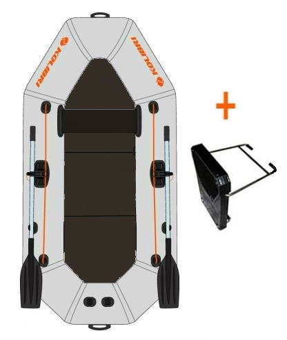 Čln Kolibri K-220 TP šedý, pevná podlaha + držiak motora,