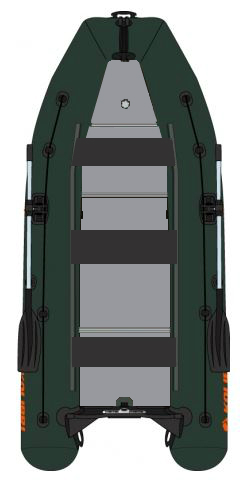 Čln Kolibri KM-450DSL zelený s hliníkovou podlahou