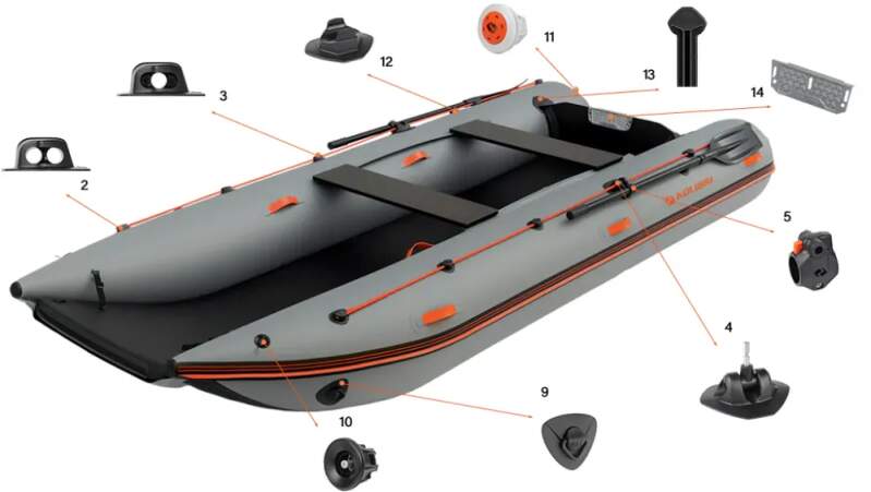 Katamaran Kolibri KM-420CM, tmavo šedý, Air-deck podlaha