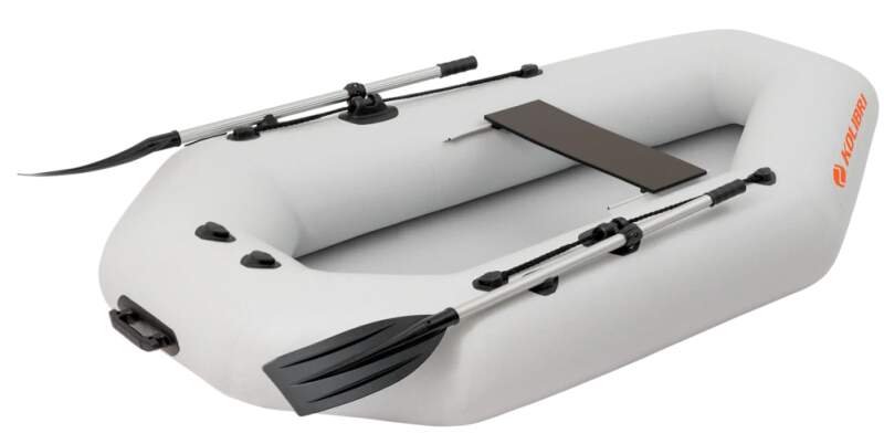 Čln Kolibri K-220 T šedý, lamelová podlaha + držiak motora